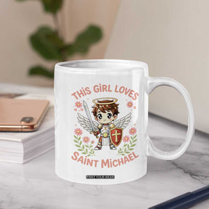 This Girl Loves Saint Michael Coffee Mug Catholic Faith Gift TS12 Print Your Wear