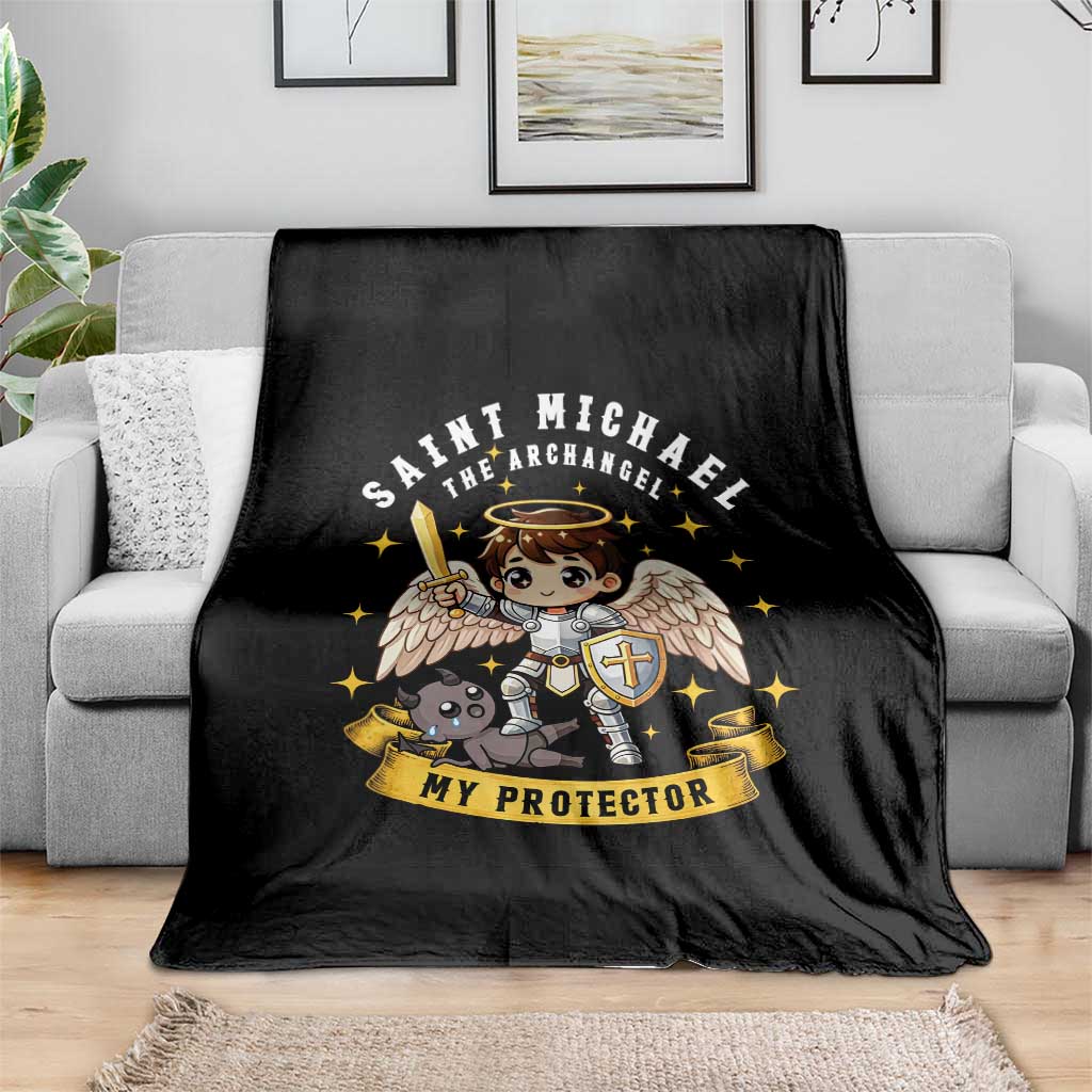 Funny Saint Michael Defeating Satan Throw Blanket Religious Faith Gift TS12 Print Your Wear