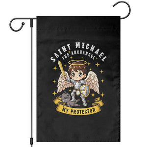 Funny Saint Michael Defeating Satan Garden Flag Religious Faith Gift TS12 Black Print Your Wear