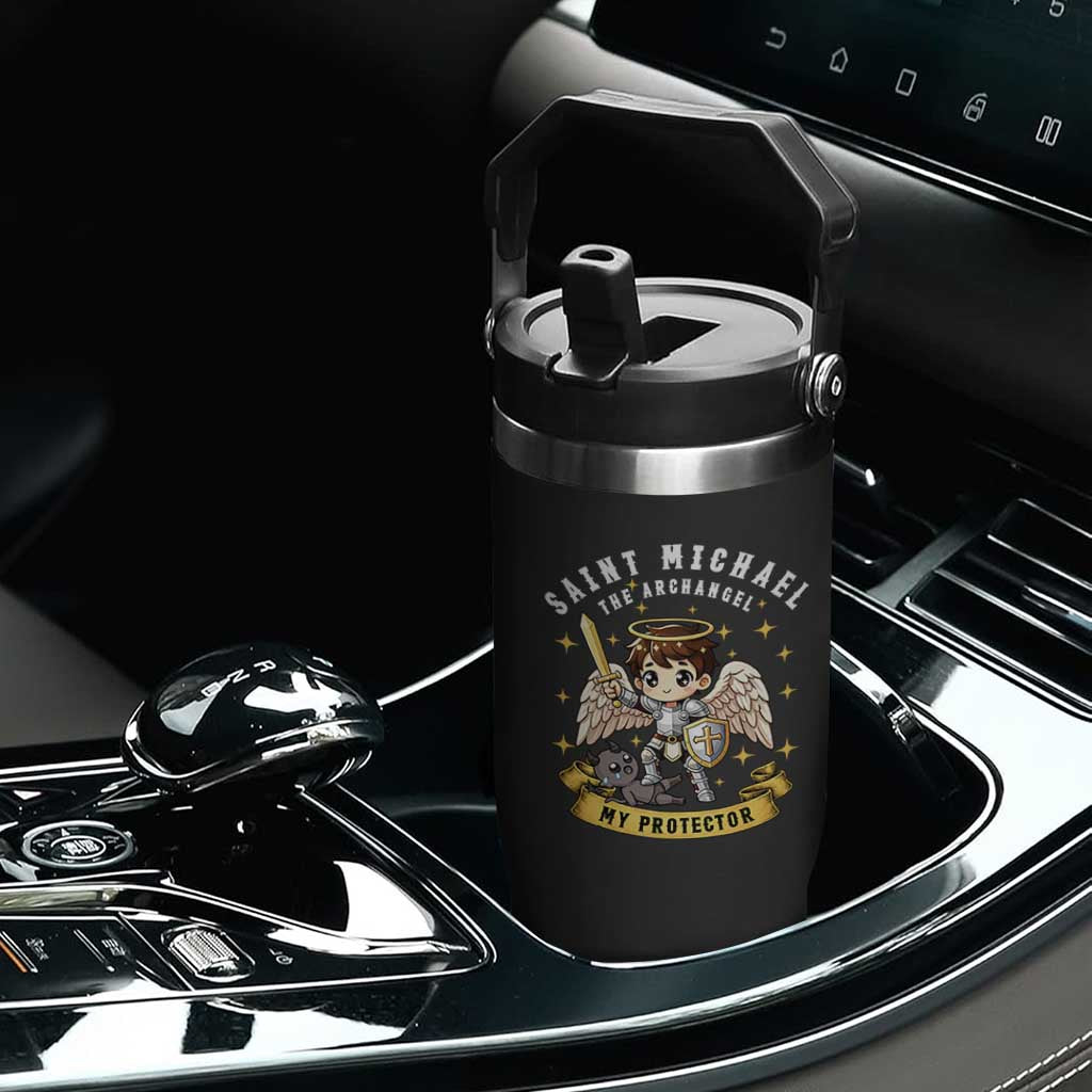 Funny Saint Michael Defeating Satan Flip Straw Tumbler Religious Faith Gift TS12 Print Your Wear