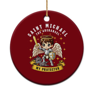 Funny Saint Michael Defeating Satan Ceramic Ornament Religious Faith Gift TS12 1pc Red Print Your Wear