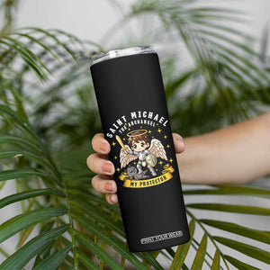 Funny Saint Michael Defeating Satan Skinny Tumbler Religious Faith Gift TS12 Print Your Wear