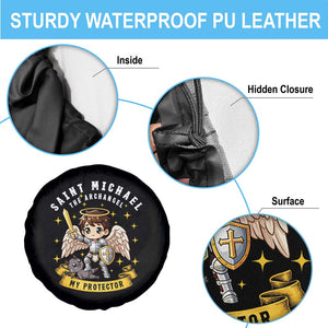 Funny Saint Michael Defeating Satan Spare Tire Cover Religious Faith Gift TS12 Print Your Wear