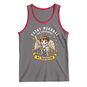 Funny Saint Michael Defeating Satan Tank Top Religious Faith Gift TS12 Deep Heather Red Print Your Wear