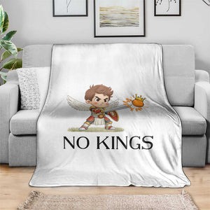 No Kings Throw Blanket Funny Saint Michael Topples The Crown TS12 Print Your Wear