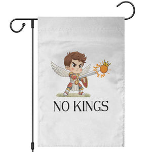 No Kings Garden Flag Funny Saint Michael Topples The Crown TS12 White Print Your Wear