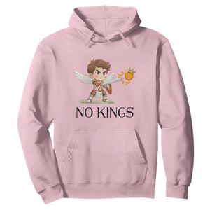 No Kings Hoodie Funny Saint Michael Topples The Crown TS12 Light Pink Print Your Wear