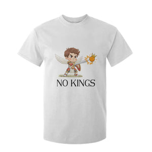 No Kings T Shirt For Kid Funny Saint Michael Topples The Crown TS12 White Print Your Wear