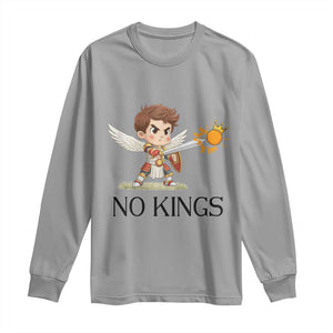 No Kings Long Sleeve Shirt Funny Saint Michael Topples The Crown TS12 Sport Gray Print Your Wear