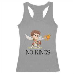 No Kings Racerback Tank Top Funny Saint Michael Topples The Crown TS12 Sport Gray Print Your Wear