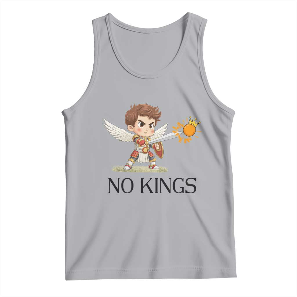 No Kings Tank Top Funny Saint Michael Topples The Crown TS12 Athletic Heather Print Your Wear