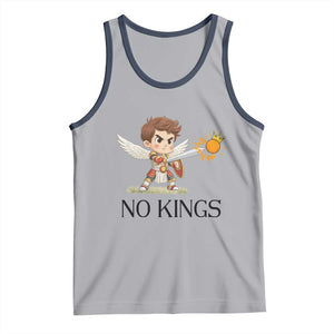 No Kings Tank Top Funny Saint Michael Topples The Crown TS12 Athletic Heather Navy Print Your Wear