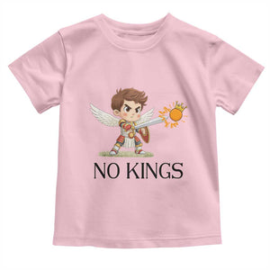 No Kings Toddler T Shirt Funny Saint Michael Topples The Crown TS12 Light Pink Print Your Wear