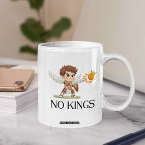 No Kings Coffee Mug Funny Saint Michael Topples The Crown TS12 Print Your Wear