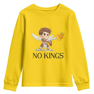 No Kings Youth Sweatshirt Funny Saint Michael Topples The Crown TS12 Daisy Print Your Wear