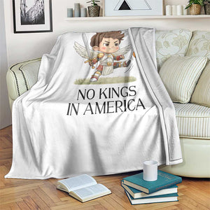 No Kings In America Throw Blanket Funny Saint Michael Kicking Crown TS12 Print Your Wear