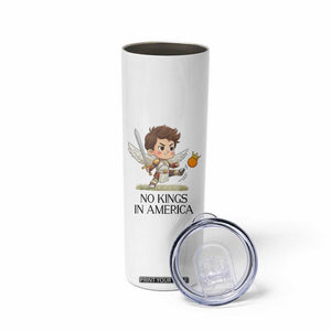 No Kings In America Skinny Tumbler Funny Saint Michael Kicking Crown TS12 Print Your Wear