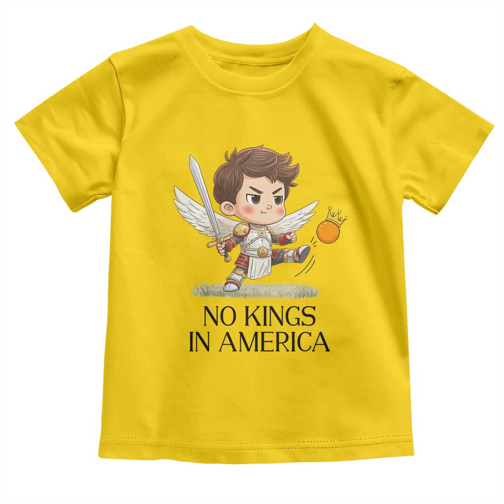No Kings In America Toddler T Shirt Funny Saint Michael Kicking Crown TS12 Daisy Print Your Wear