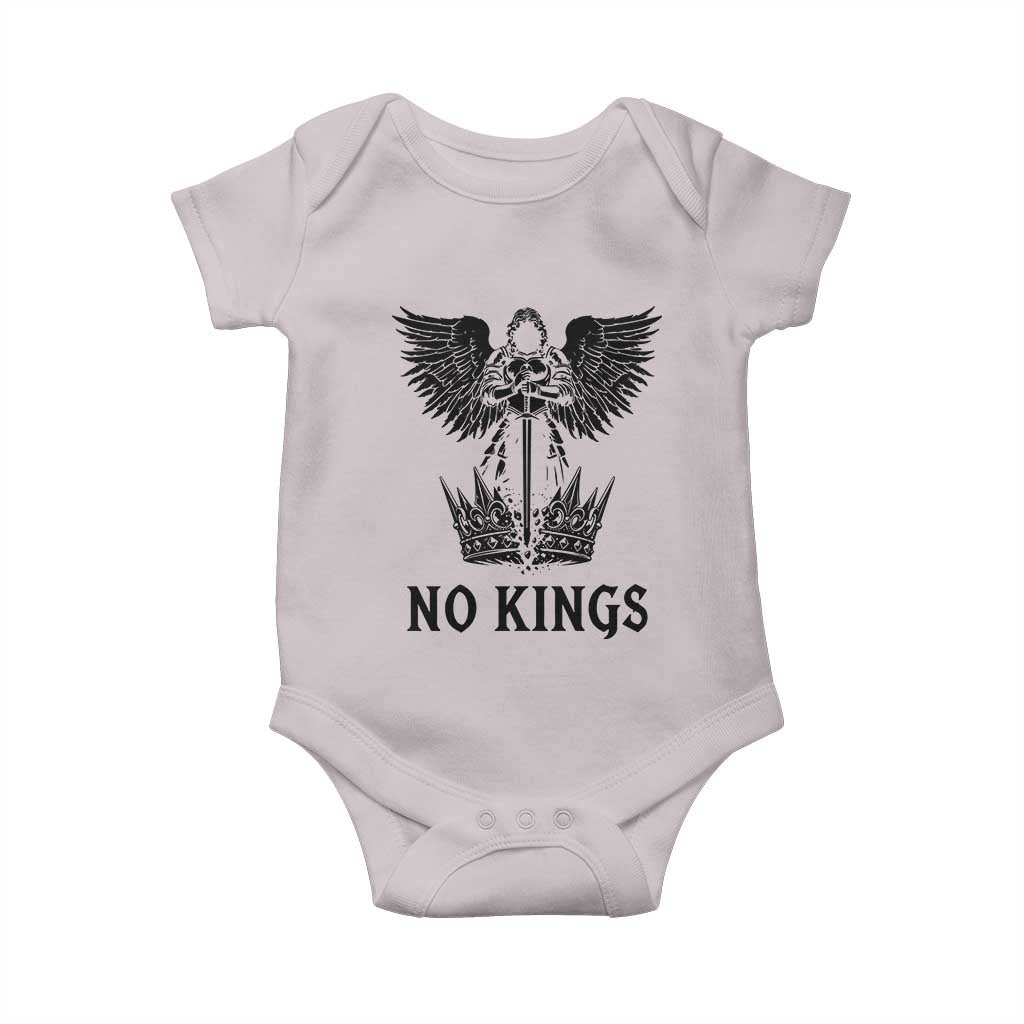 No Kings Baby Onesie St Michael Archangel Victory Over Tyranny TS12 Ice Gray Print Your Wear