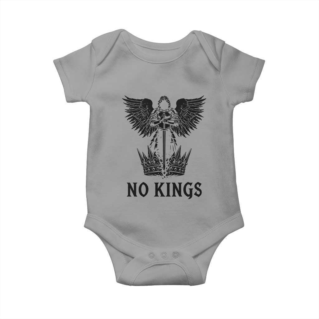 No Kings Baby Onesie St Michael Archangel Victory Over Tyranny TS12 Sport Gray Print Your Wear