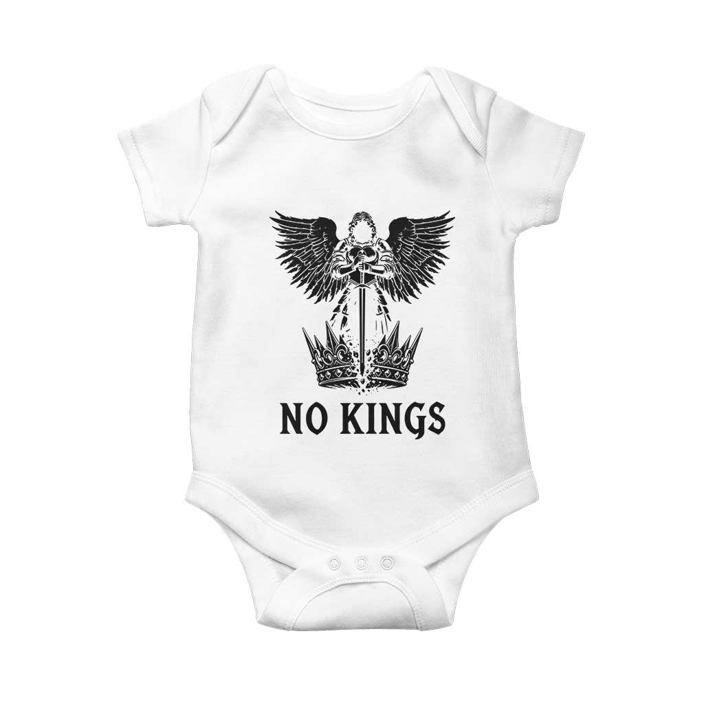 No Kings Baby Onesie St Michael Archangel Victory Over Tyranny TS12 White Print Your Wear