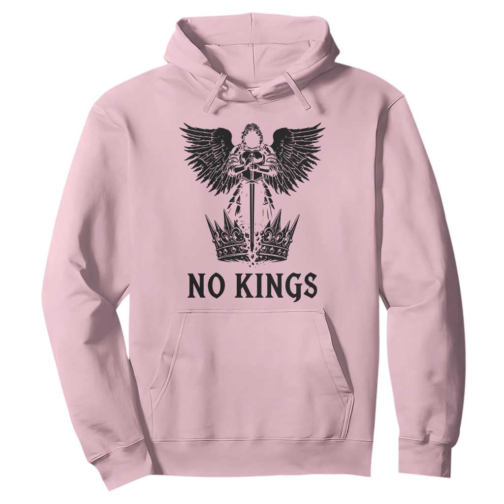No Kings Hoodie St Michael Archangel Victory Over Tyranny TS12 Light Pink Print Your Wear