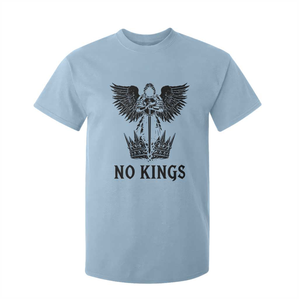 No Kings T Shirt For Kid St Michael Archangel Victory Over Tyranny TS12 Light Blue Print Your Wear