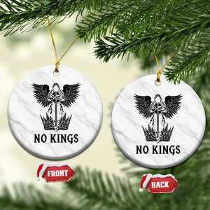No Kings Ceramic Ornament St Michael Archangel Victory Over Tyranny TS12 1pc White Marble Print Your Wear