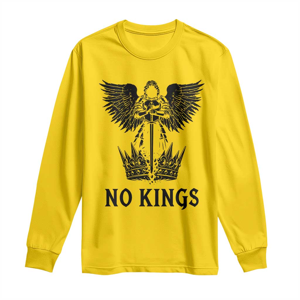 No Kings Long Sleeve Shirt St Michael Archangel Victory Over Tyranny TS12 Daisy Print Your Wear