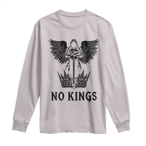 No Kings Long Sleeve Shirt St Michael Archangel Victory Over Tyranny TS12 Ice Gray Print Your Wear