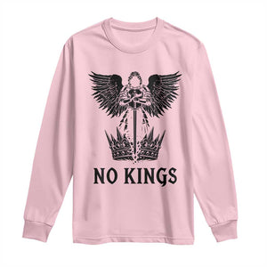 No Kings Long Sleeve Shirt St Michael Archangel Victory Over Tyranny TS12 Light Pink Print Your Wear