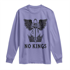 No Kings Long Sleeve Shirt St Michael Archangel Victory Over Tyranny TS12 Violet Print Your Wear