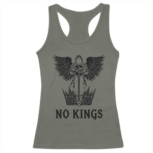 No Kings Racerback Tank Top St Michael Archangel Victory Over Tyranny TS12 Military Green Print Your Wear