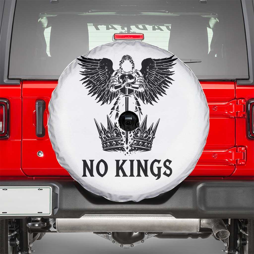 No Kings Spare Tire Cover St Michael Archangel Victory Over Tyranny TS12 White Print Your Wear