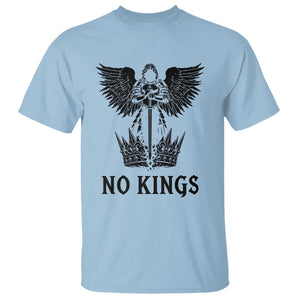 No Kings T Shirt St Michael Archangel Victory Over Tyranny TS12 Light Blue Print Your Wear