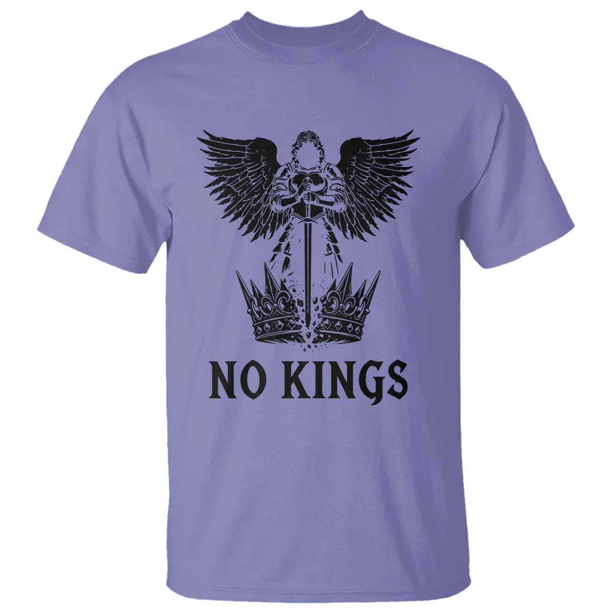 No Kings T Shirt St Michael Archangel Victory Over Tyranny TS12 Violet Print Your Wear