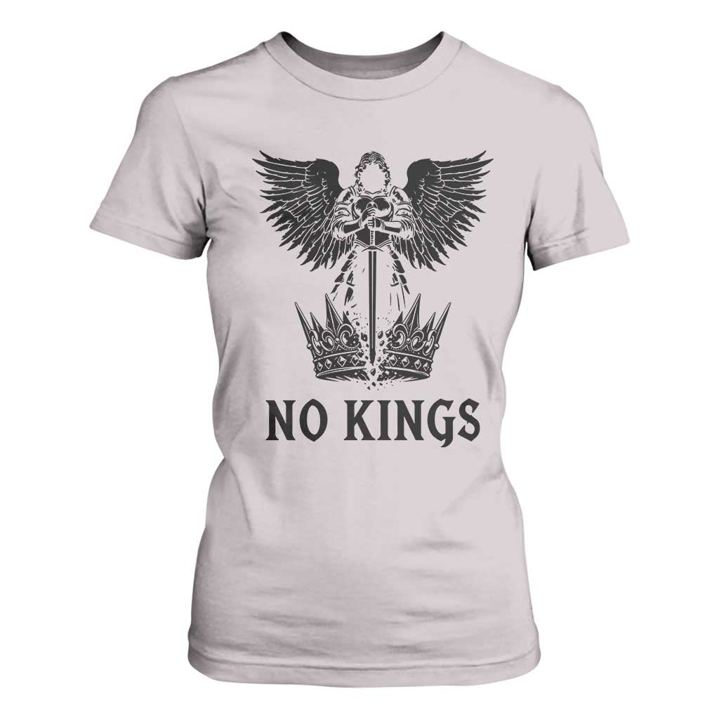 No Kings T Shirt For Women St Michael Archangel Victory Over Tyranny TS12 Ice Gray Print Your Wear