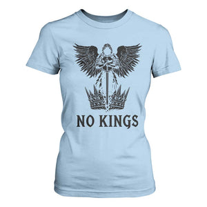 No Kings T Shirt For Women St Michael Archangel Victory Over Tyranny TS12 Light Blue Print Your Wear