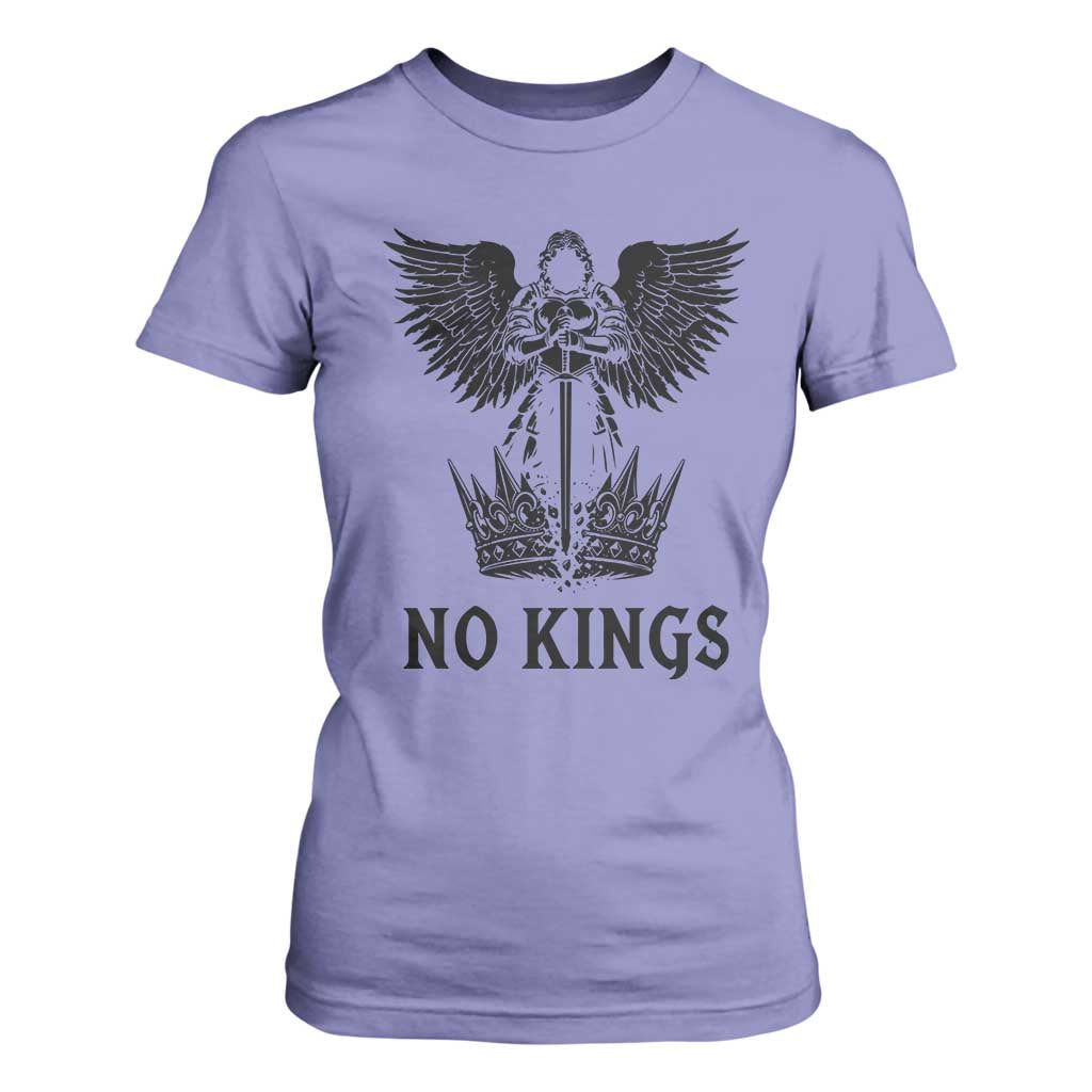 No Kings T Shirt For Women St Michael Archangel Victory Over Tyranny TS12 Violet Print Your Wear