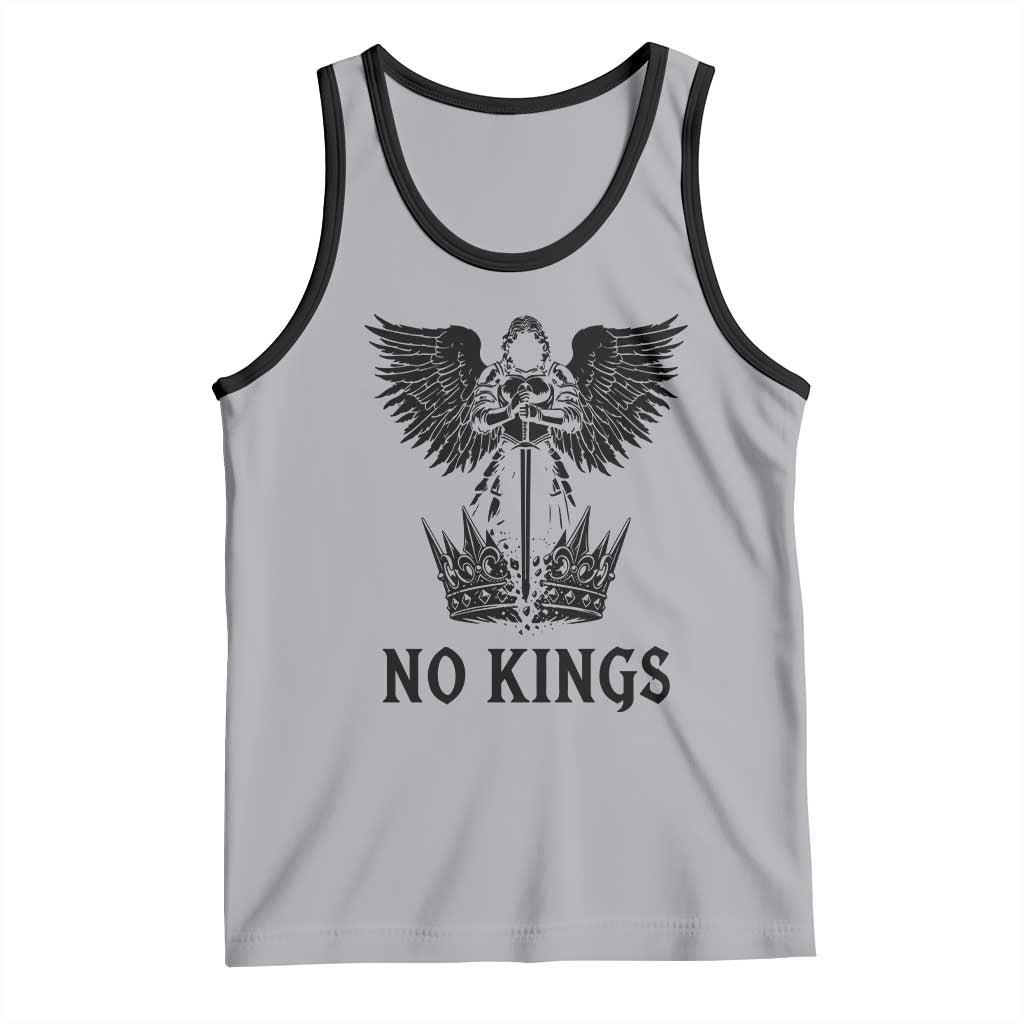 No Kings Tank Top St Michael Archangel Victory Over Tyranny TS12 Athletic Heather Black Print Your Wear