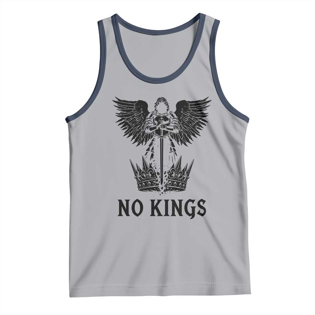 No Kings Tank Top St Michael Archangel Victory Over Tyranny TS12 Athletic Heather Navy Print Your Wear