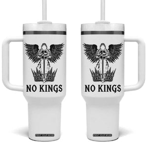 No Kings Tumbler With Handle St Michael Archangel Victory Over Tyranny TS12 One Size: 40 oz White Print Your Wear