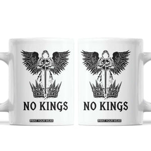 No Kings Coffee Mug St Michael Archangel Victory Over Tyranny TS12 White Print Your Wear