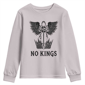 No Kings Youth Sweatshirt St Michael Archangel Victory Over Tyranny TS12 Ice Gray Print Your Wear