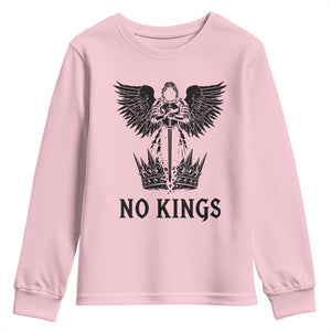 No Kings Youth Sweatshirt St Michael Archangel Victory Over Tyranny TS12 Light Pink Print Your Wear