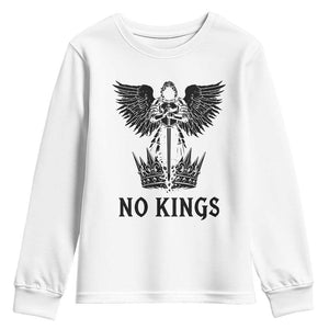 No Kings Youth Sweatshirt St Michael Archangel Victory Over Tyranny TS12 White Print Your Wear
