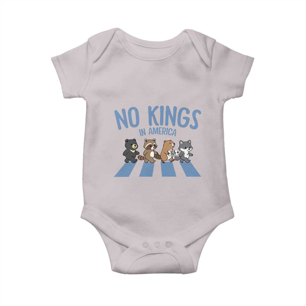 Funny No Kings Cute Forest Animals Baby Onesie Gift For Animal Lovers TS12 Ice Gray Print Your Wear