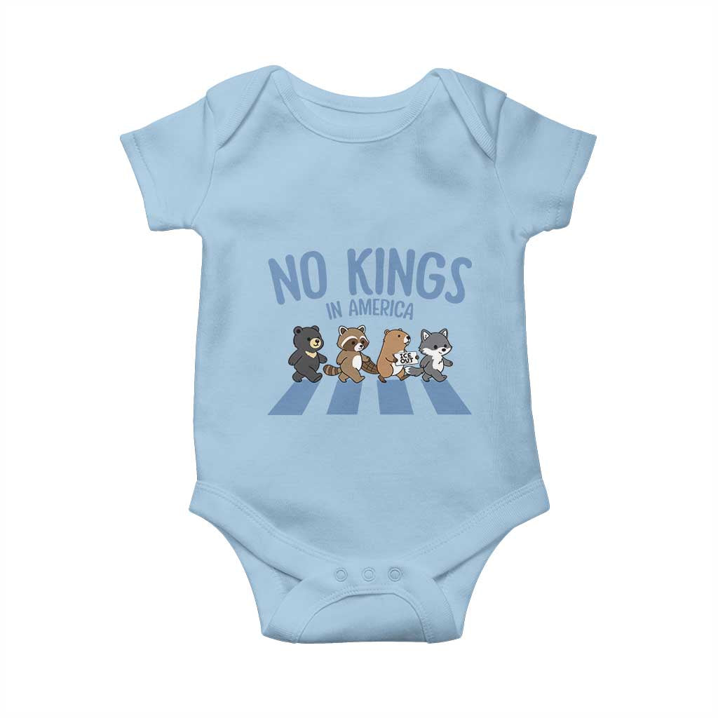 Funny No Kings Cute Forest Animals Baby Onesie Gift For Animal Lovers TS12 Light Blue Print Your Wear