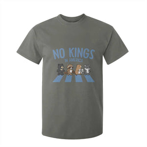 Funny No Kings Cute Forest Animals T Shirt For Kid Gift For Animal Lovers TS12 Military Green Print Your Wear