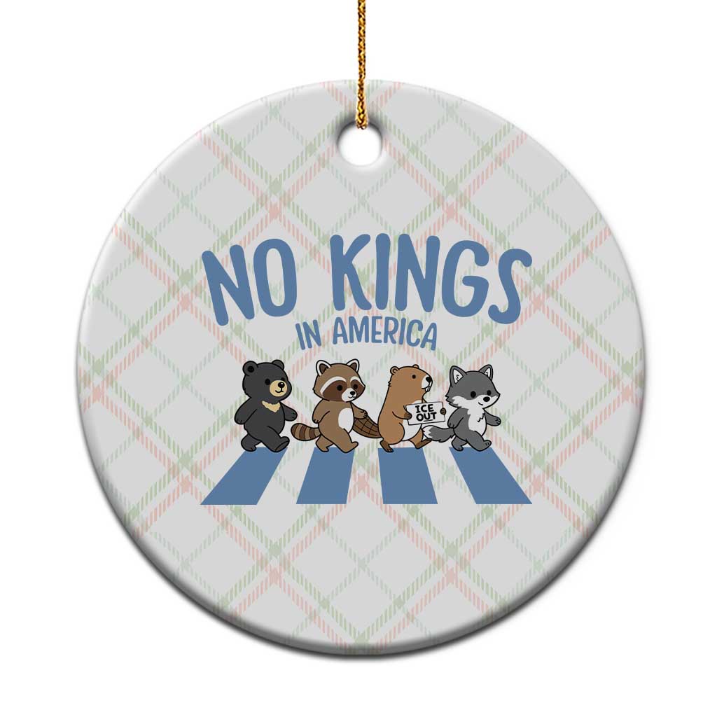 Funny No Kings Cute Forest Animals Ceramic Ornament Gift For Animal Lovers TS12 1pc Christmas Plaid Print Your Wear